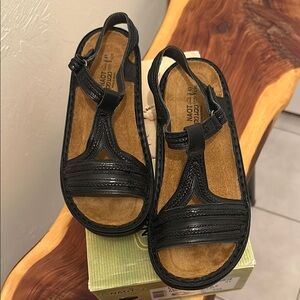 Women's NAOT Black Leather Sandals